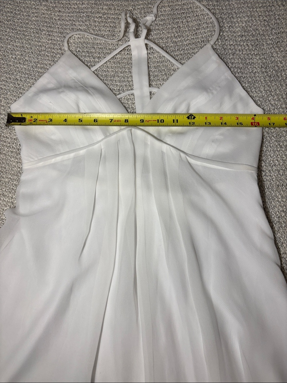 BCBGeneration White Strappy Back Cutout Chiffon High-Low Dress WO06Q555/DC1110 - Picture 5 of 13